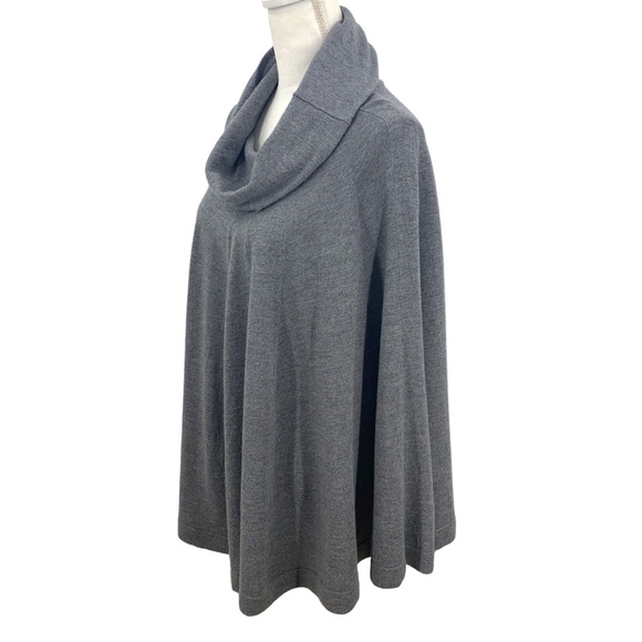 Elie Tahari Cowl Neck Merino Wool Cape Poncho Sweater One Size - Picture 2 of 10